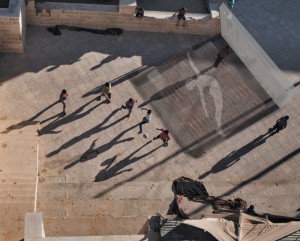A new public square in the Fawwar refugee camp in the West Bank, June 2014